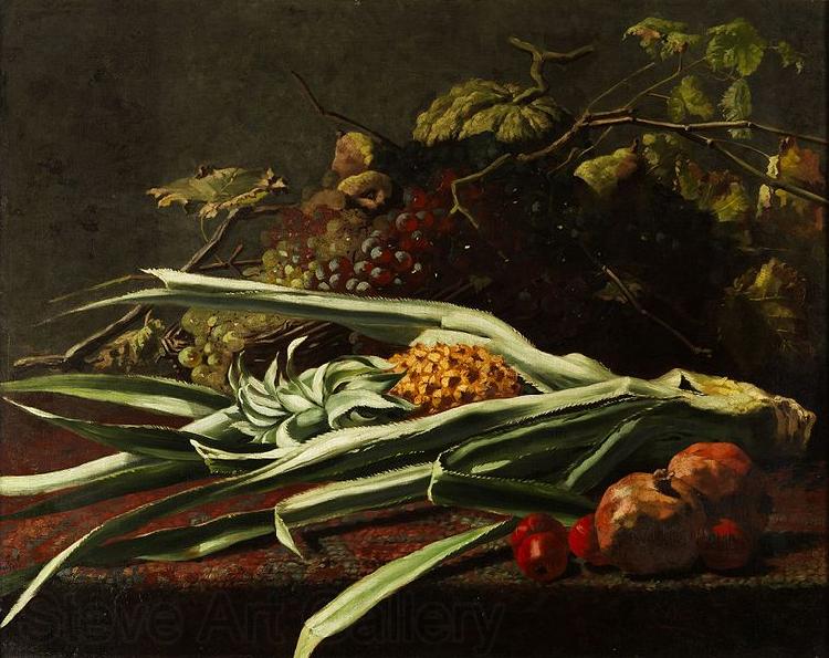 Frans Mortelmans Still life with pineapple France oil painting art